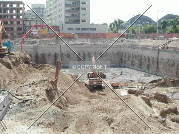 View of the building pit
