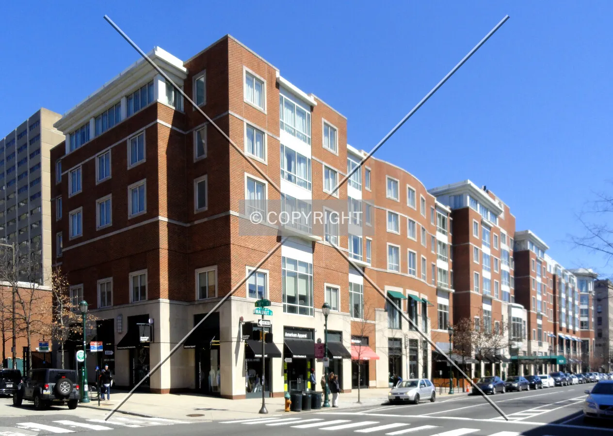 From Walnut Street to the southwest