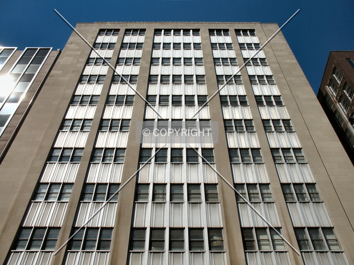 Looking up the front facade