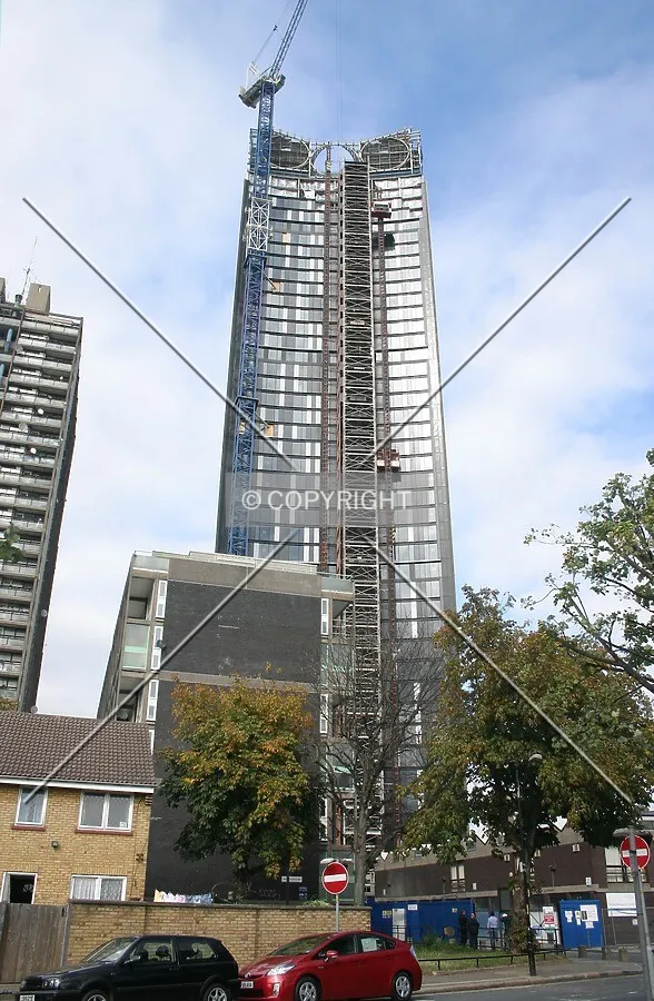 View north looking up the rear