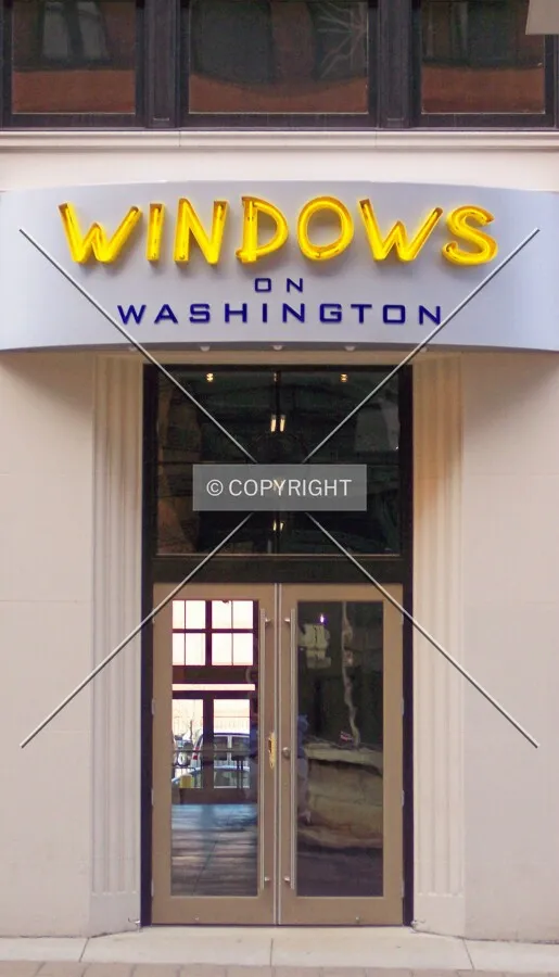 View of the entrance from the south across Washington Avenue