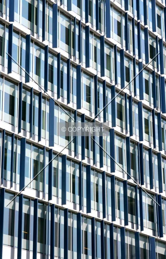 Detail of the finned south façade