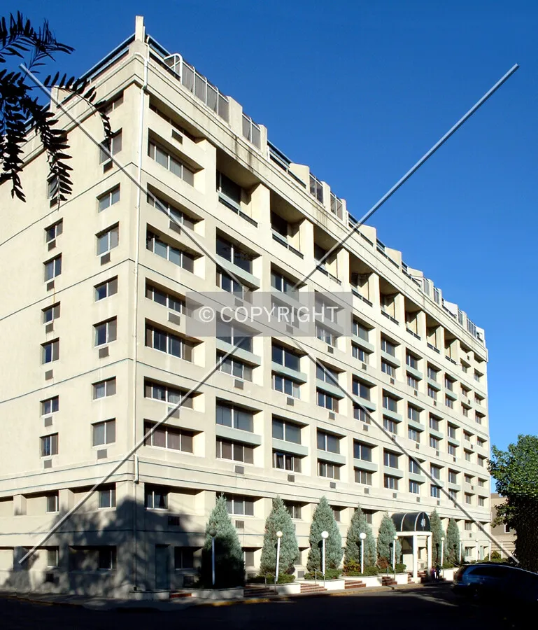 View from the southwest across Fayette Street