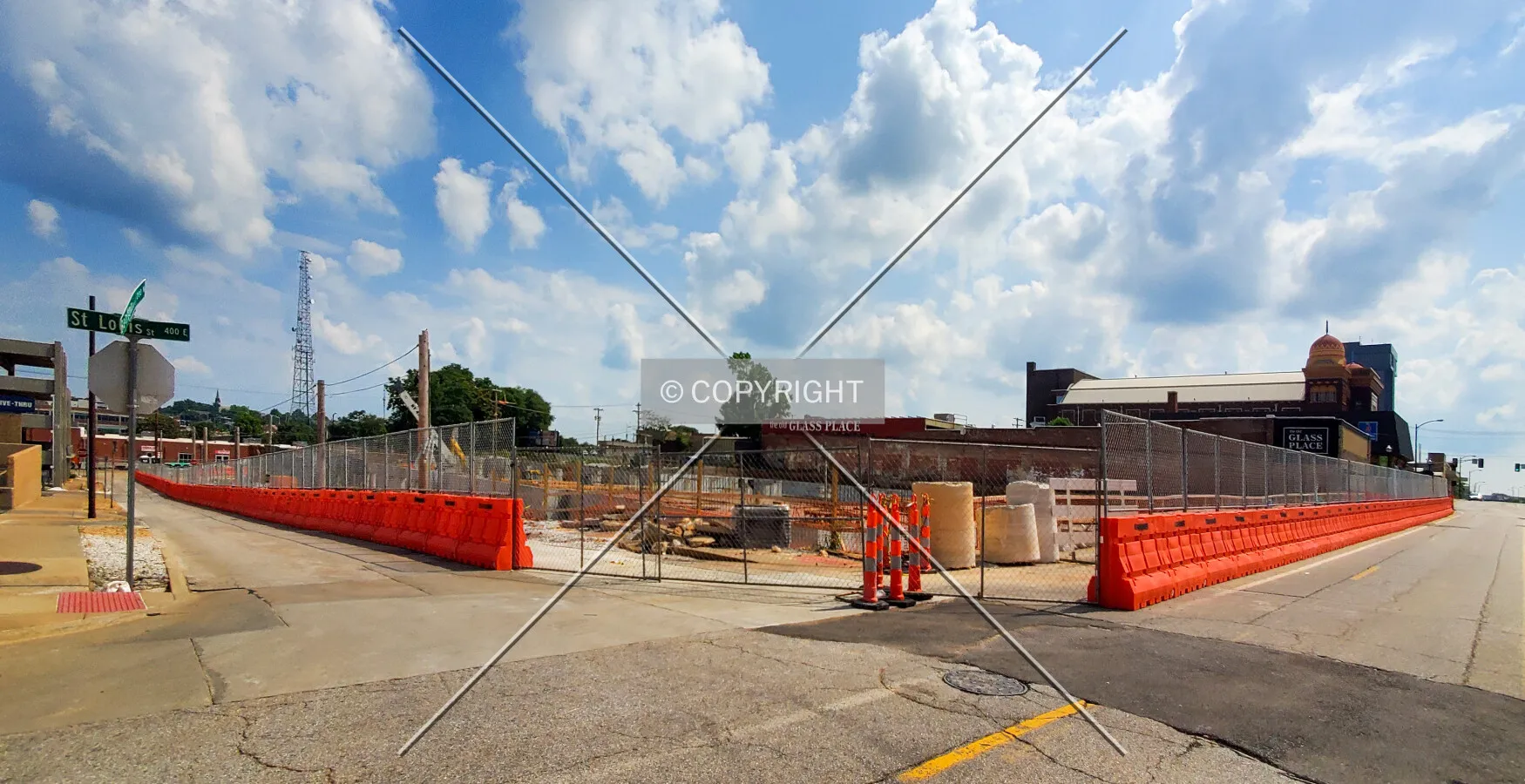 Southwest view during construction; July 5, 2020