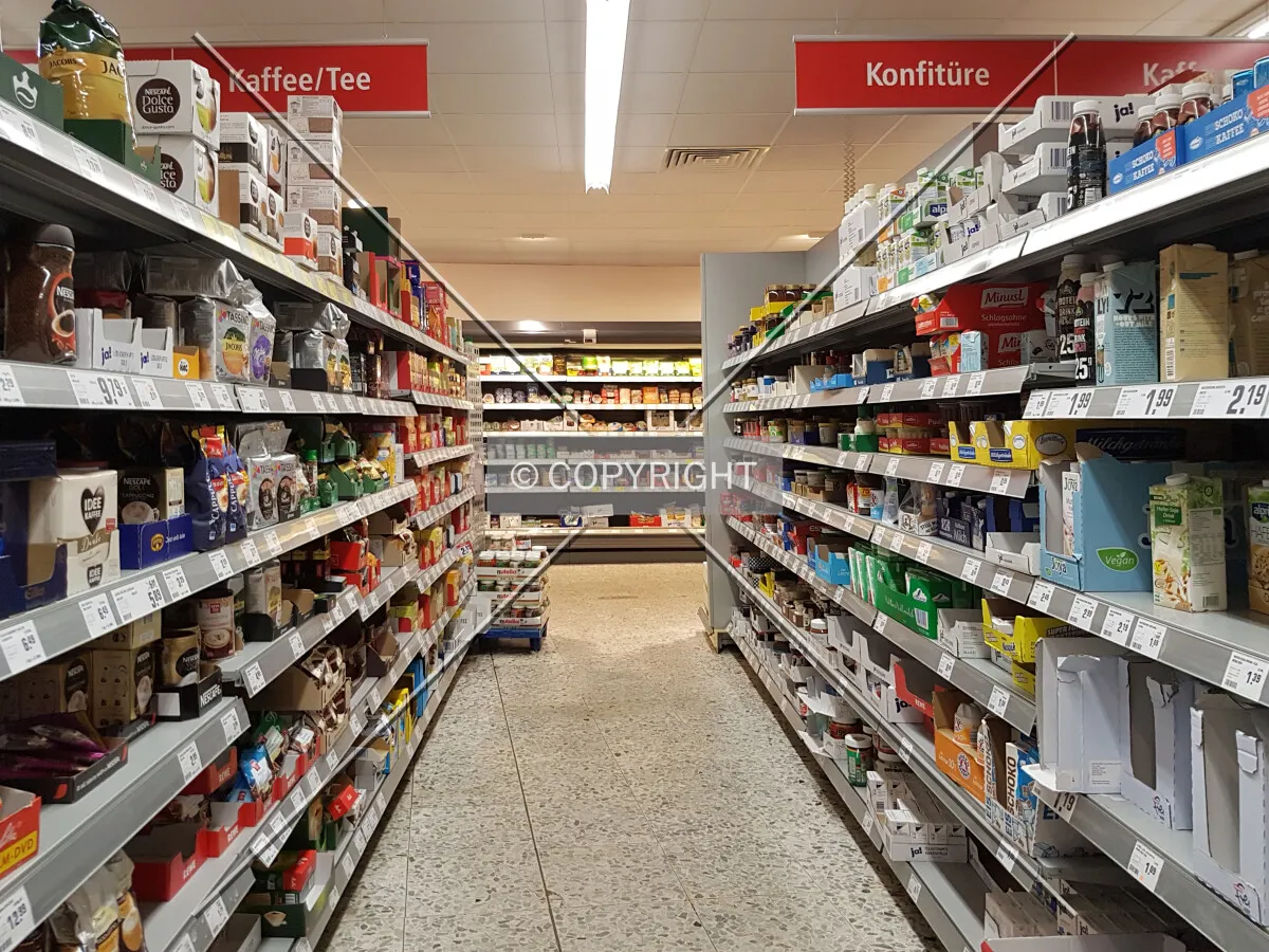 Inside REWE supermarket