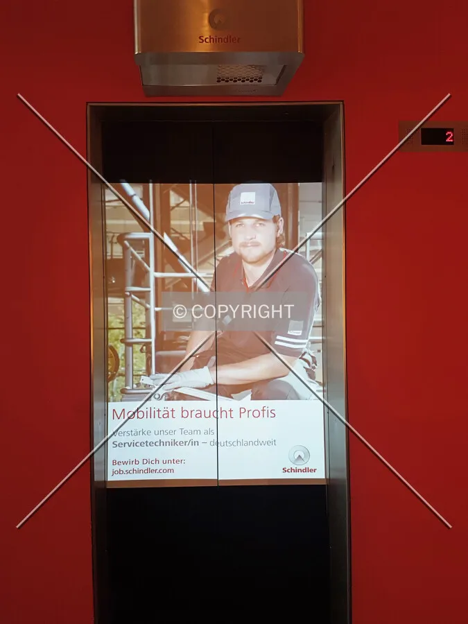 Ambit Media advertising system at Schindler elevator