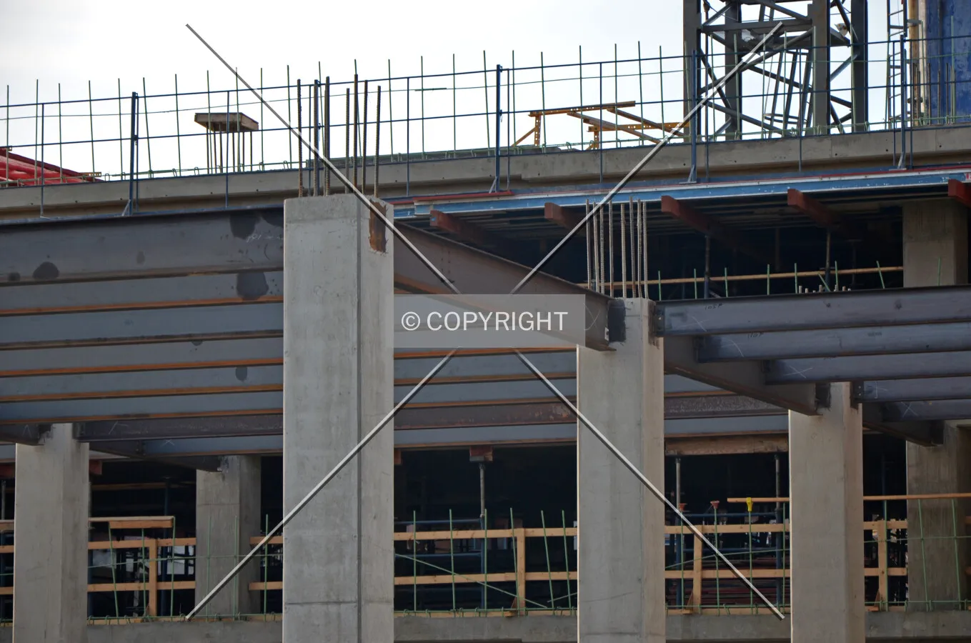 Composite structural framing for the second floor. May 19, 2015.