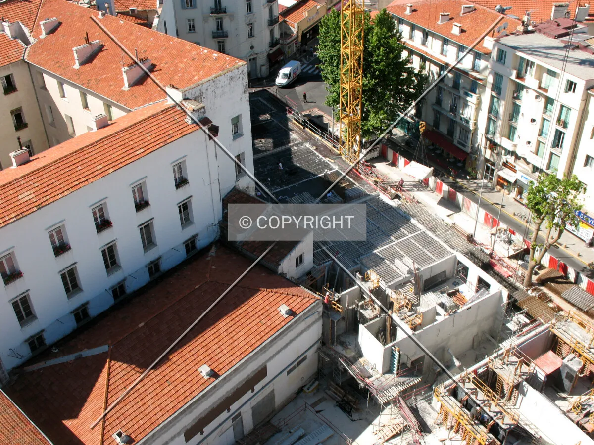 South part of the construction site from the tower crane