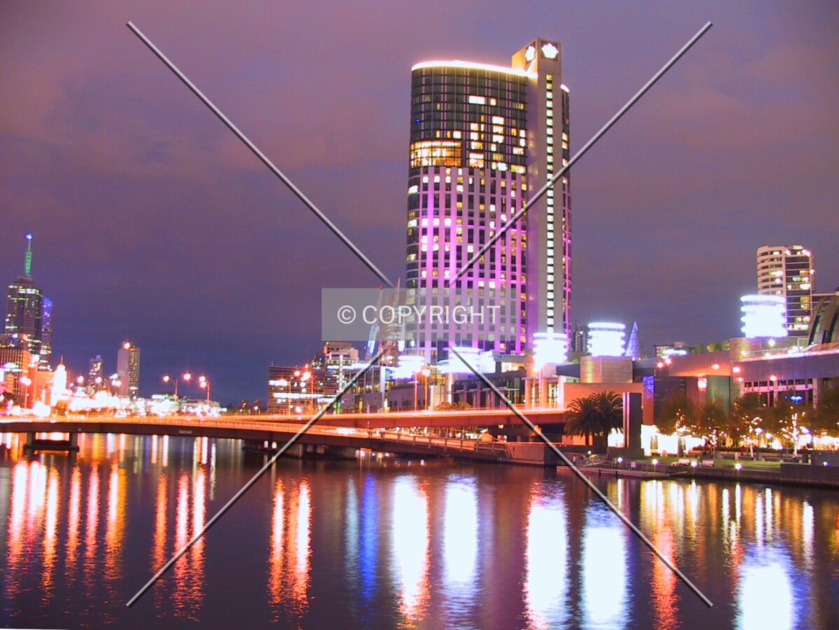 Night view from Spencer Street Bridge