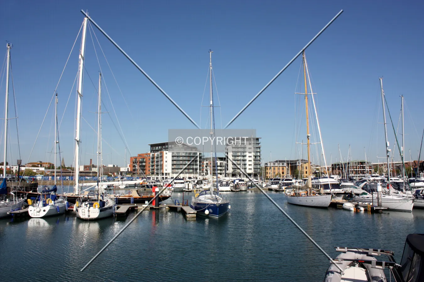 Looking across the marina