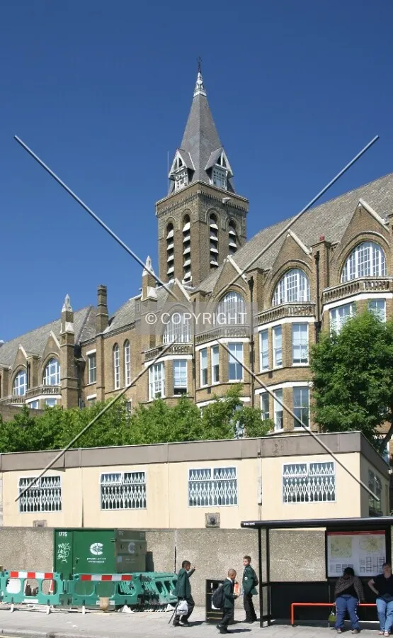 View northeast of the central tower from Highgate Hill