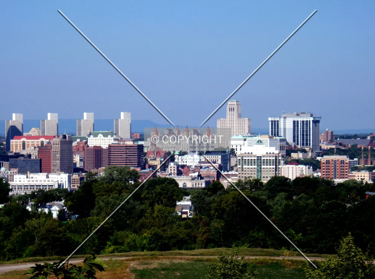 Downtown from the east
