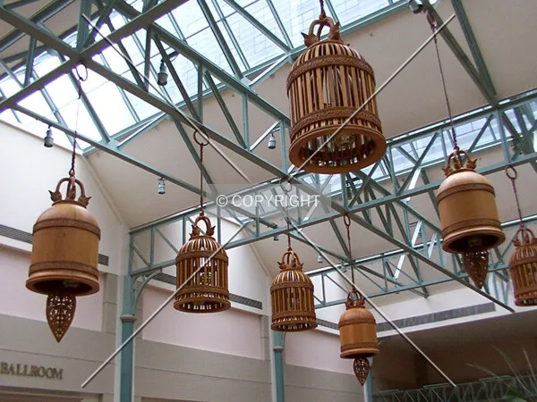 Wooden lanterns in the lobby