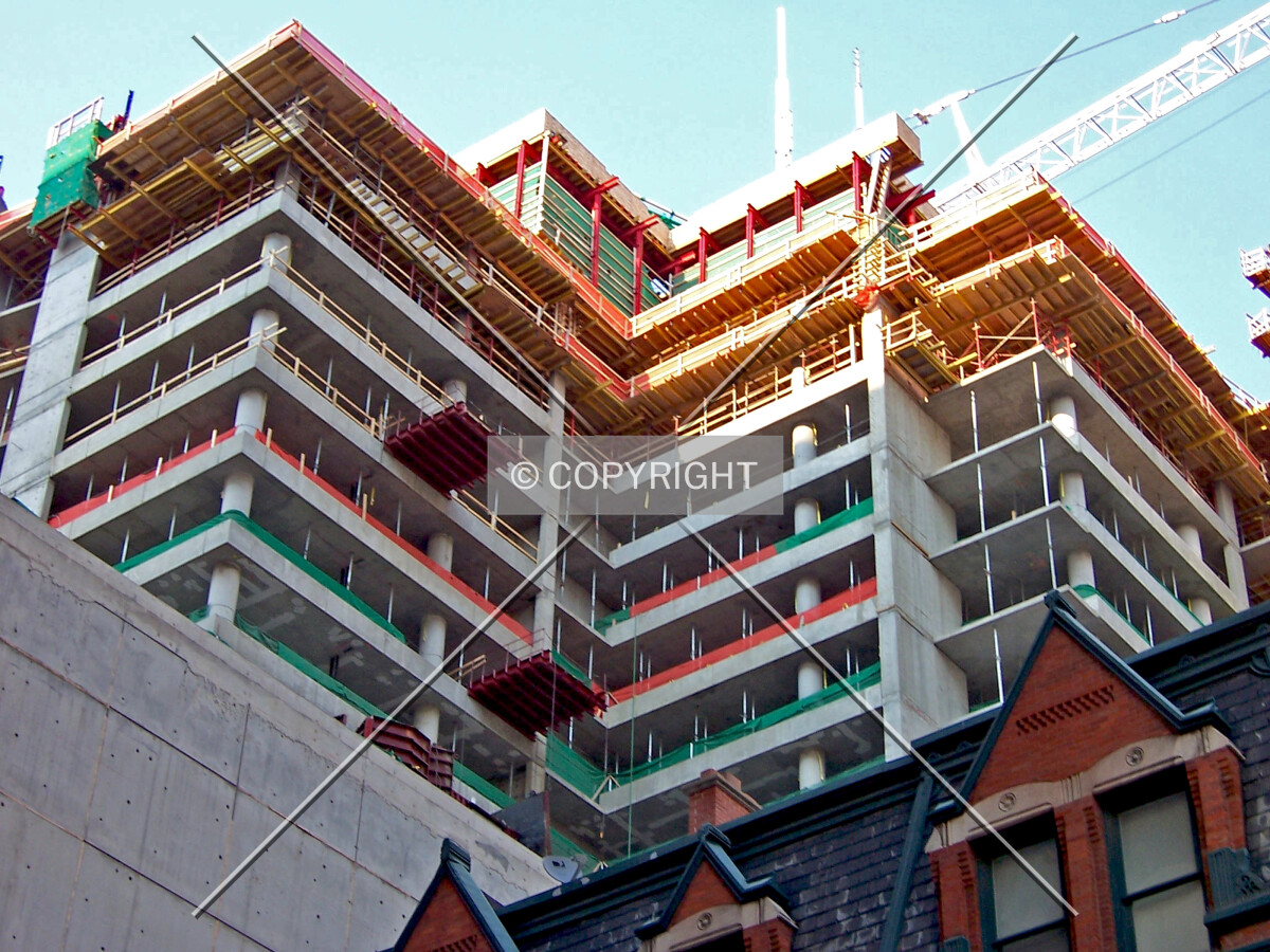 Looking up the southwest side of the tower from Wabash