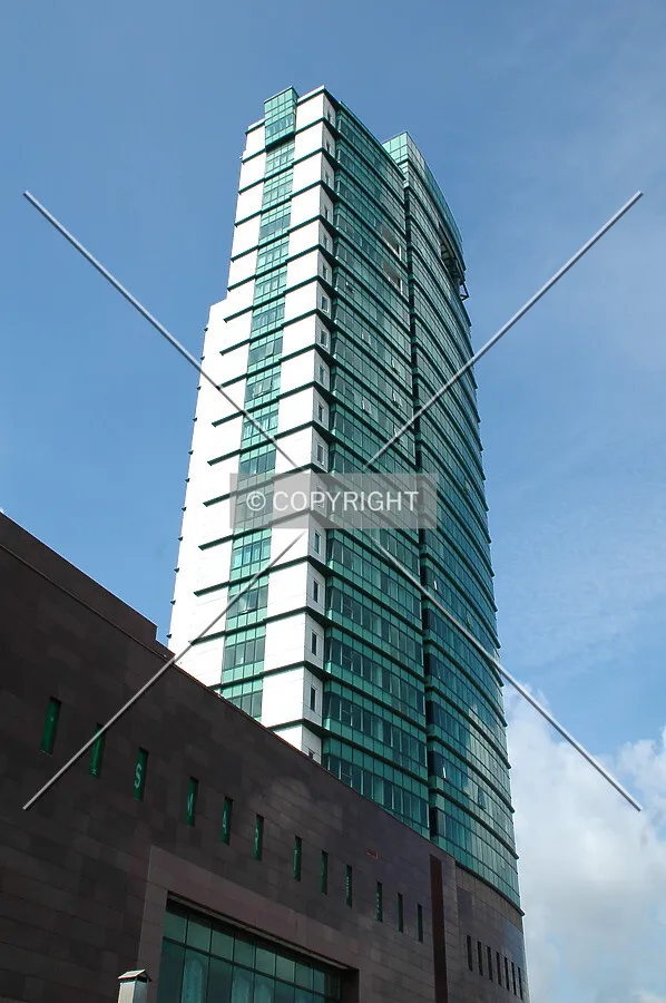 Looking up the northeast corner