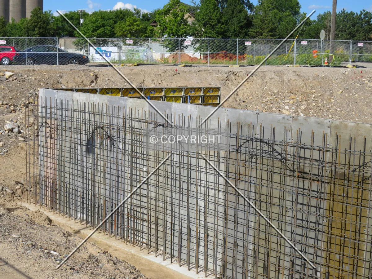 Formwork and rebar awaiting concrete