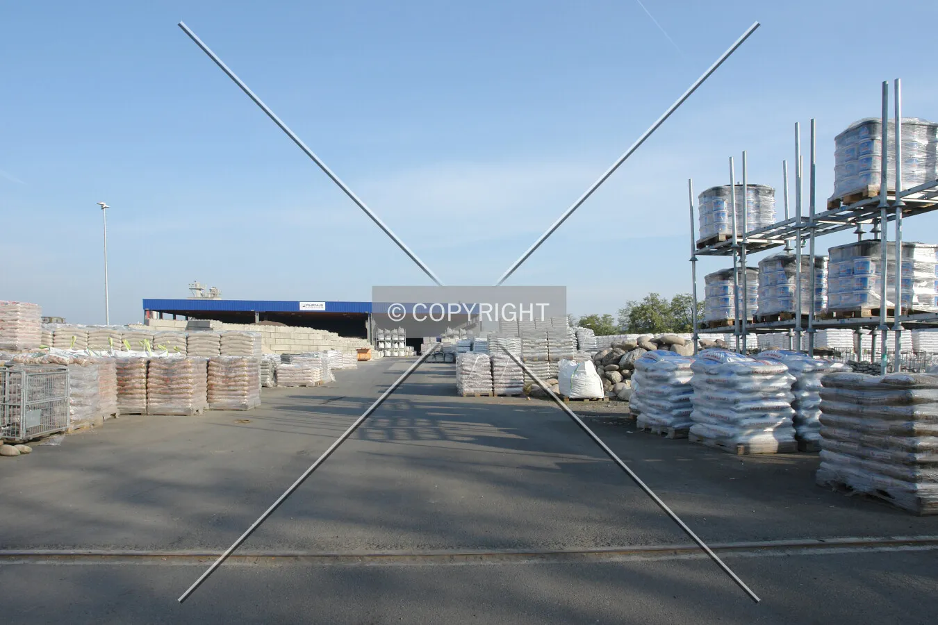 A logistics site used to store material