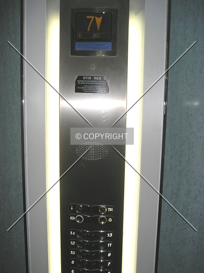 Interior of one of the elevators