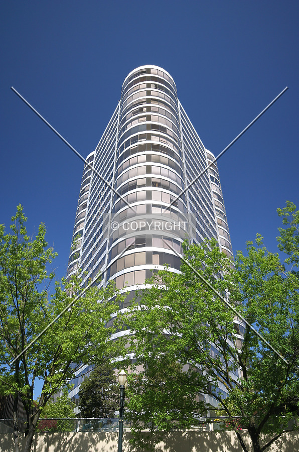 Looking up the eastern facade
