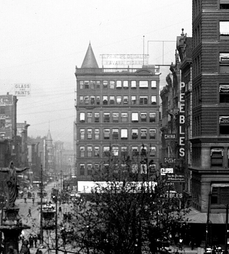 View from the southwest across Fountain Square