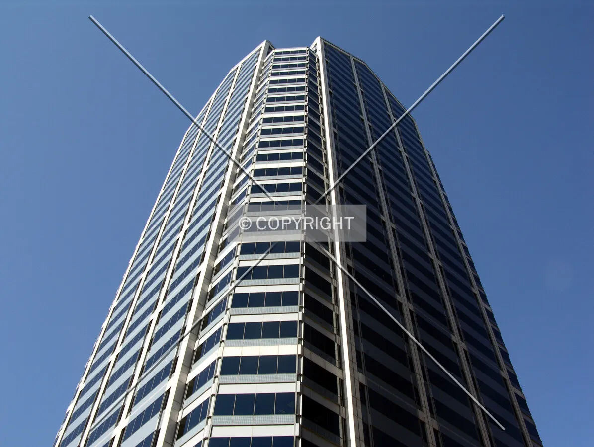 Looking up the southwest corner