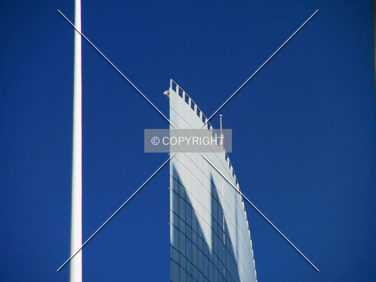 View of the spire and roof blade