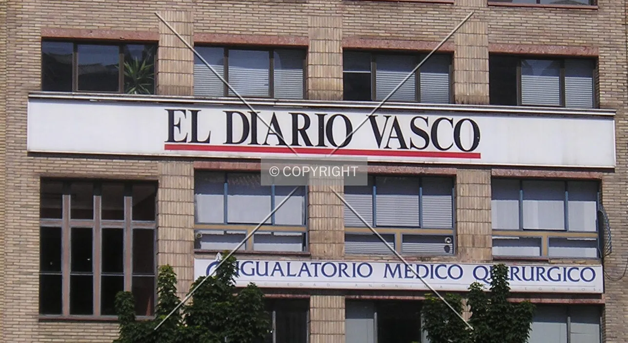 Sign of El Diario Vasco at the office floors of the building