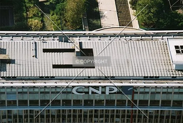 Rooftop detail and logo