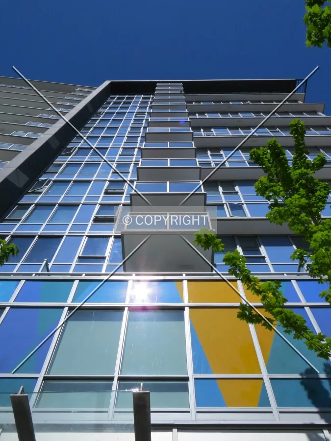 Looking up from Burrard Street