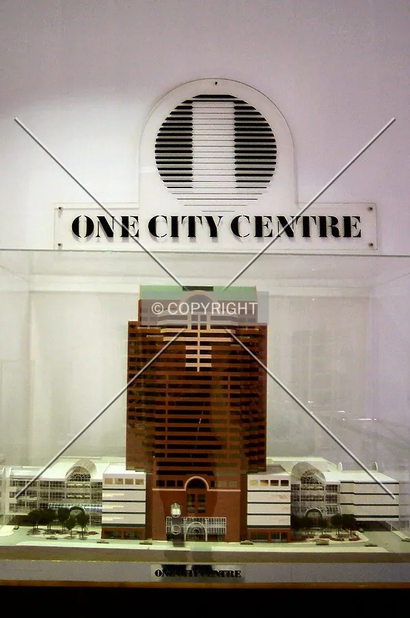 Scale model of One City Centre and the St. Louis Centre shopping mall
