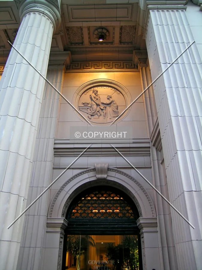 Detail of the entrance area - to the right of the main entrance