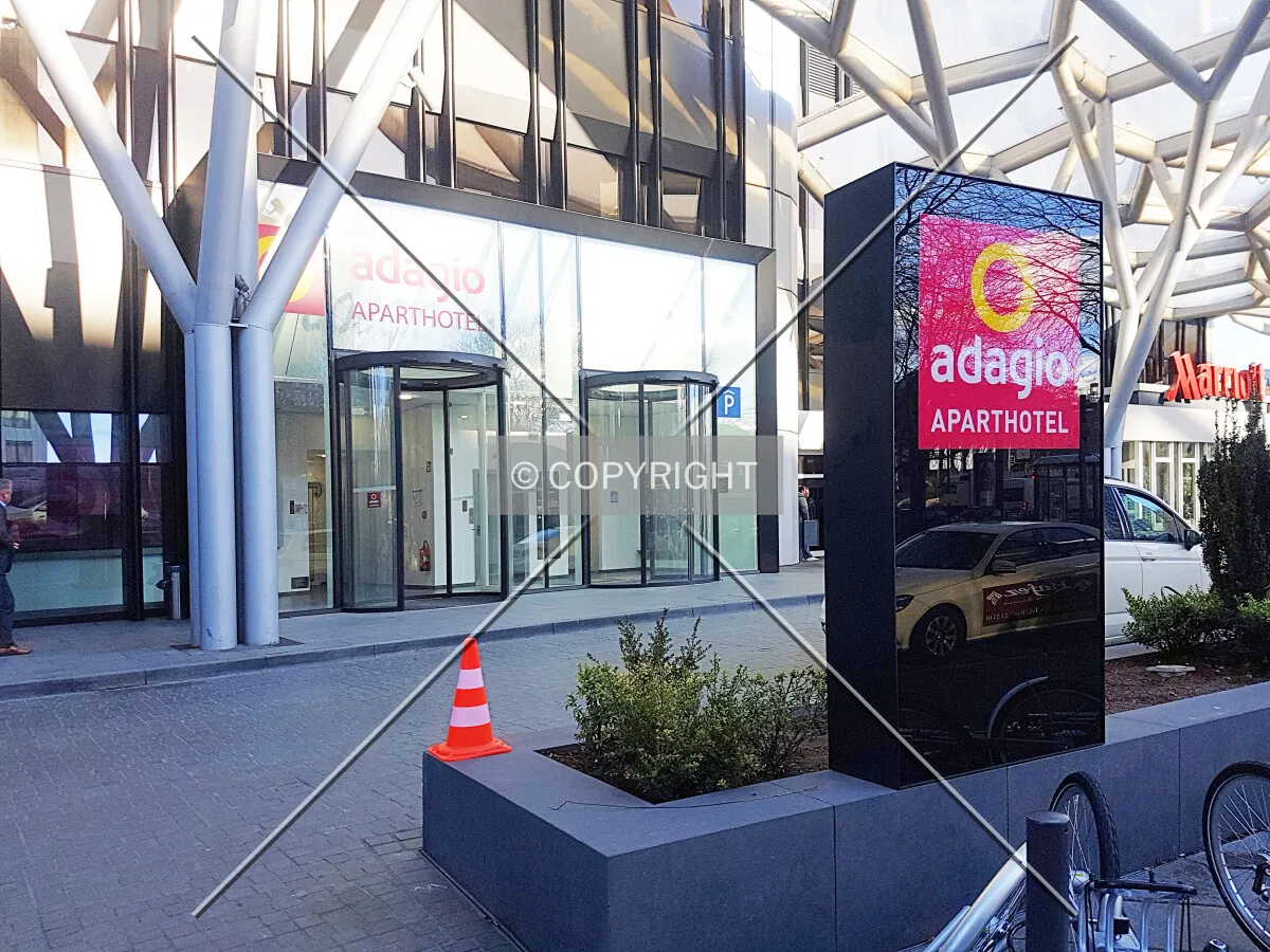 Entrance of Adagio Aparthotel
