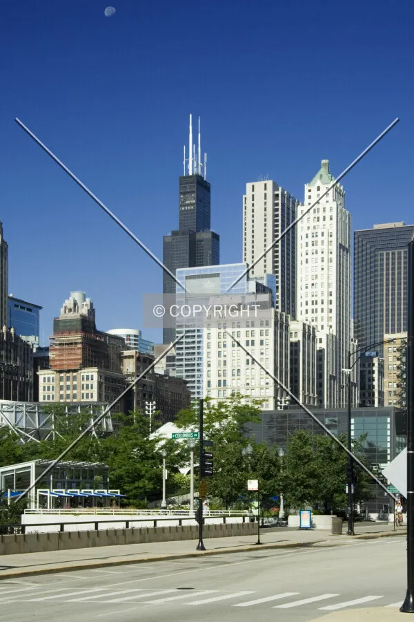 View towards the Loop from accross Millenium Park