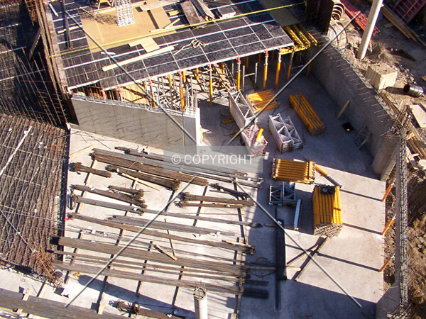 Overhead view of the base structure