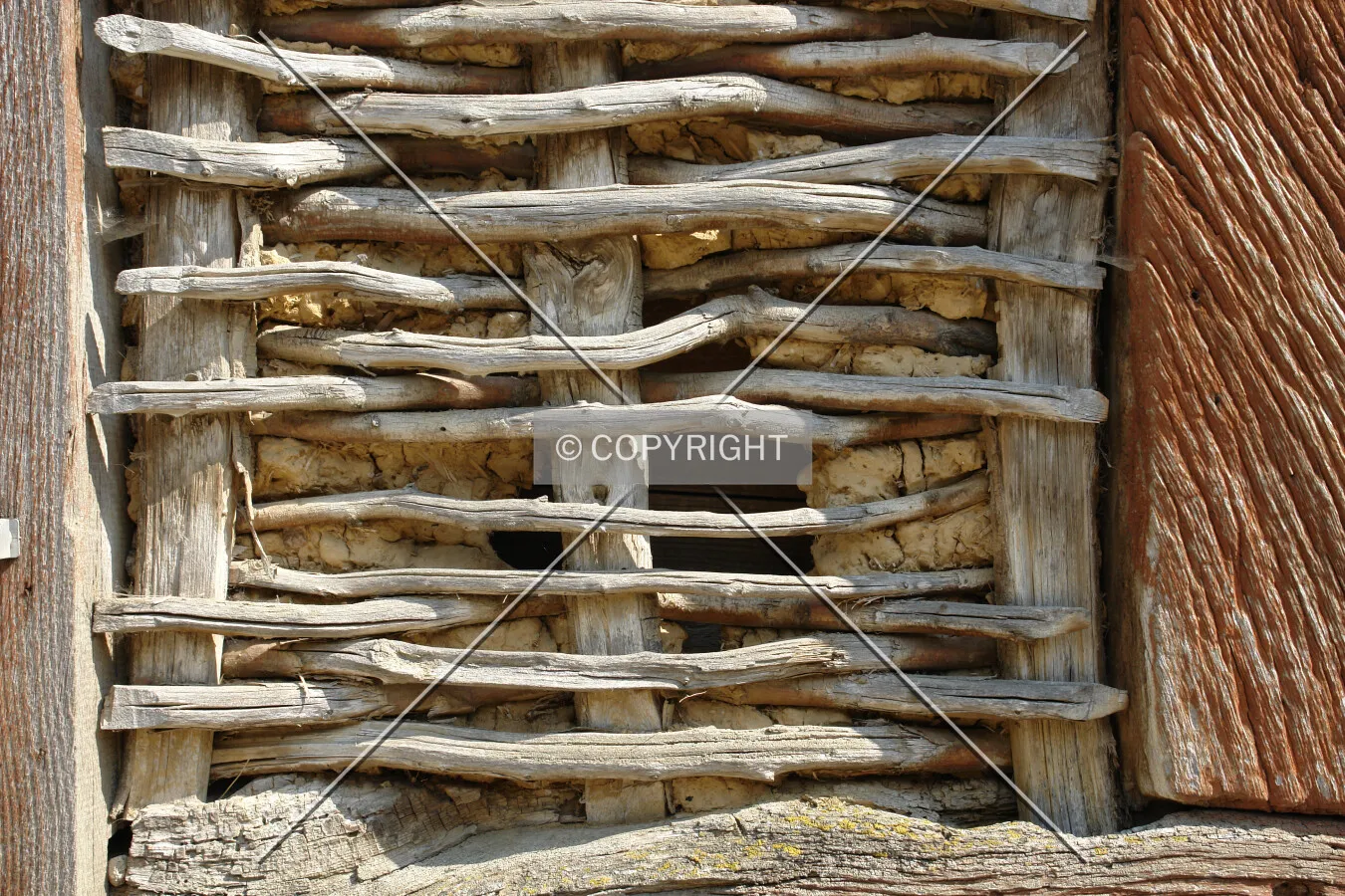 Wattle and daub facade
