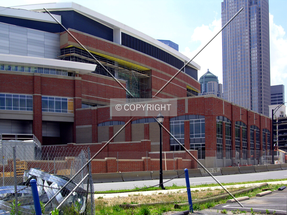 Looking southwest from East 5th Street