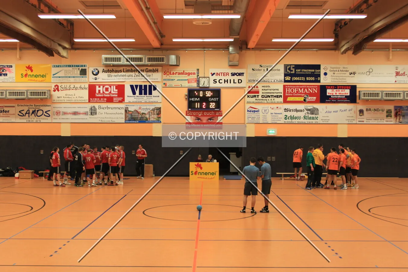 team time out during a handball game