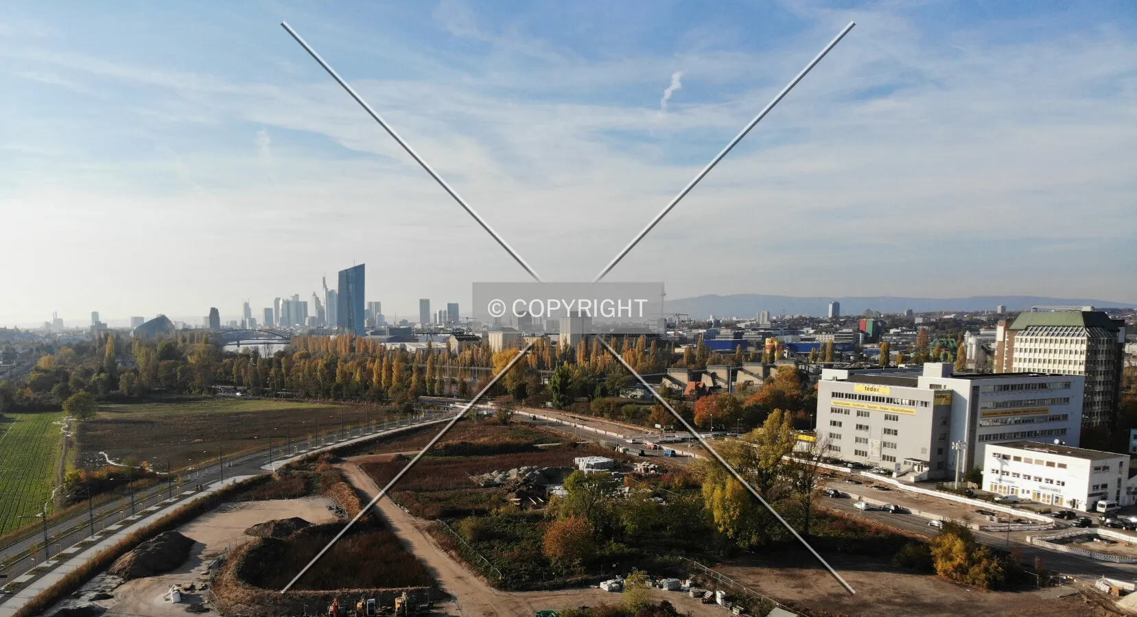 Frankfurt skyline as seen from Offenbach-Kaiserlei