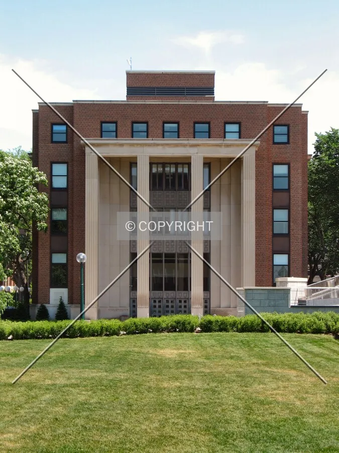 West elevation from across Northrop Mall