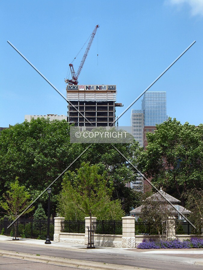 Distant view to the west from East Grant Street, Target Plaza South on the right