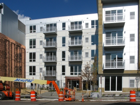 Future entrance from across West Lake Street