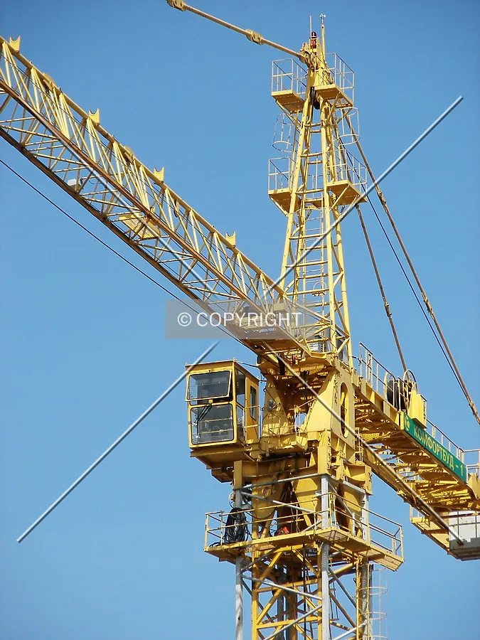 Detailed view of tower crane