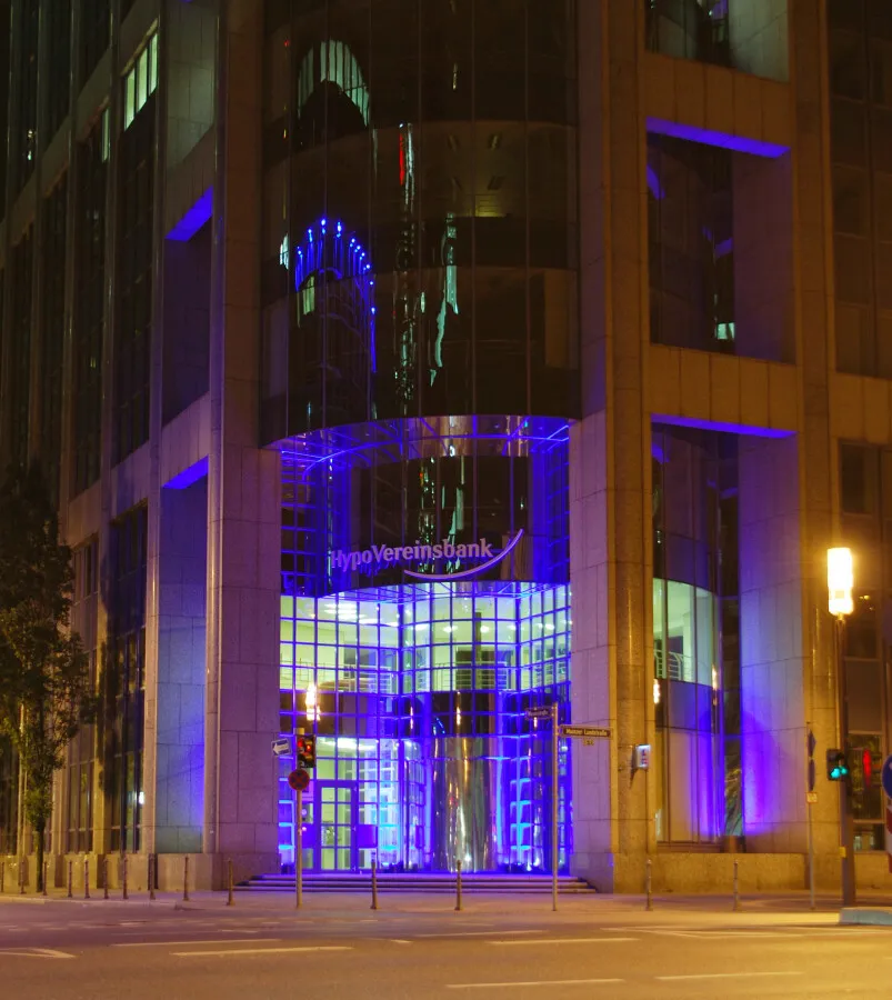 Main entrance at night