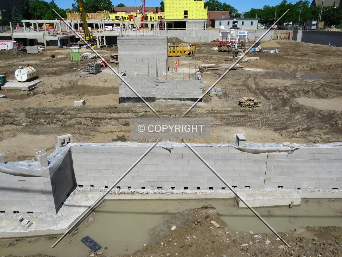 Foundation walls from 14th Avenue SE