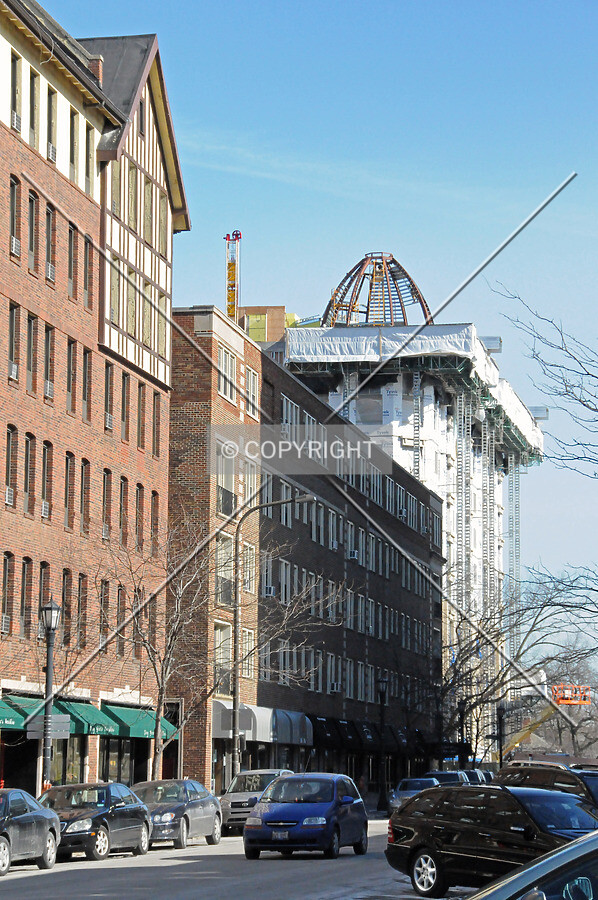 Looking southeast along Davis Street
