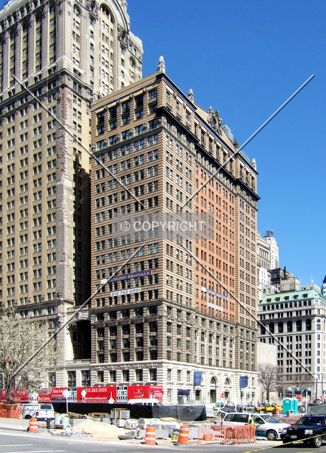 View from the southwest along Battery Place