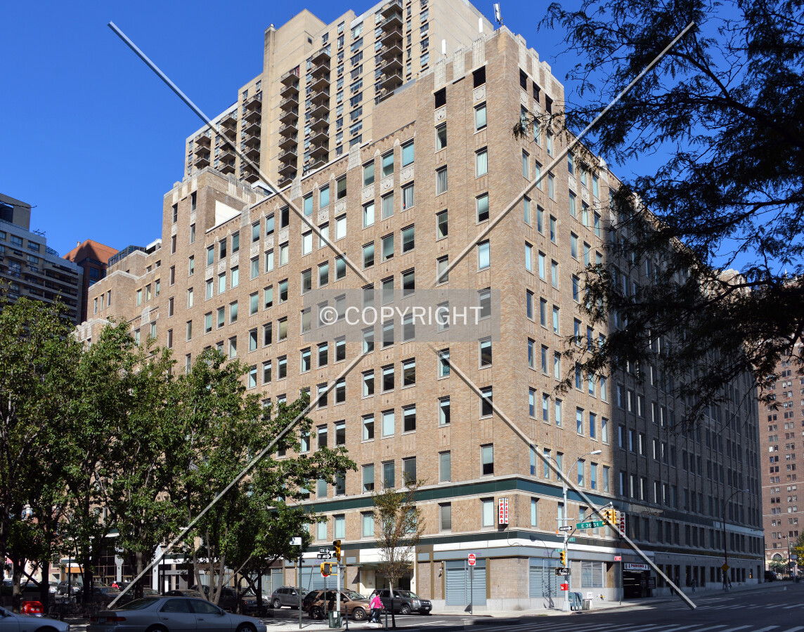 View from the southeast at 38th Street and 1st Avenue