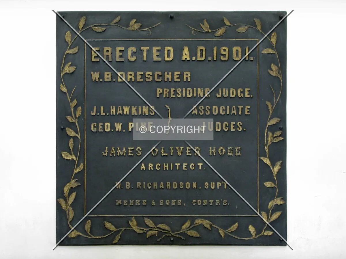 Plaque on 2nd floor