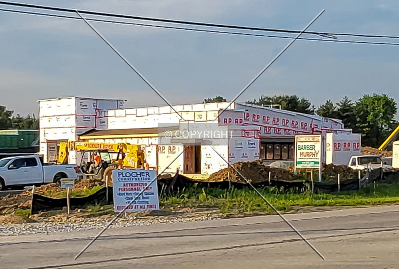 From the northwest during construction; May 24, 2021