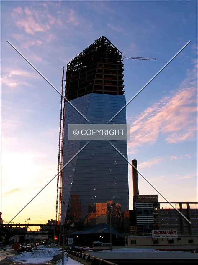 From the east at sunset